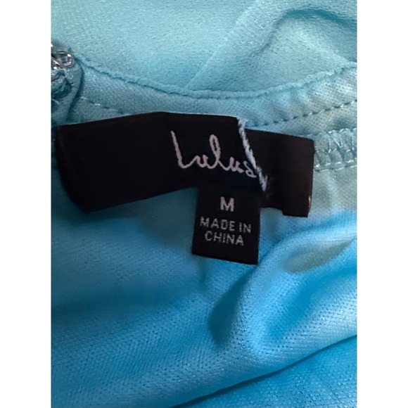 Lulus Tier and Now Med Aqua Blue Maxi Dress Cutout Tiered Halter Backless Gown - Picture 5 of 6